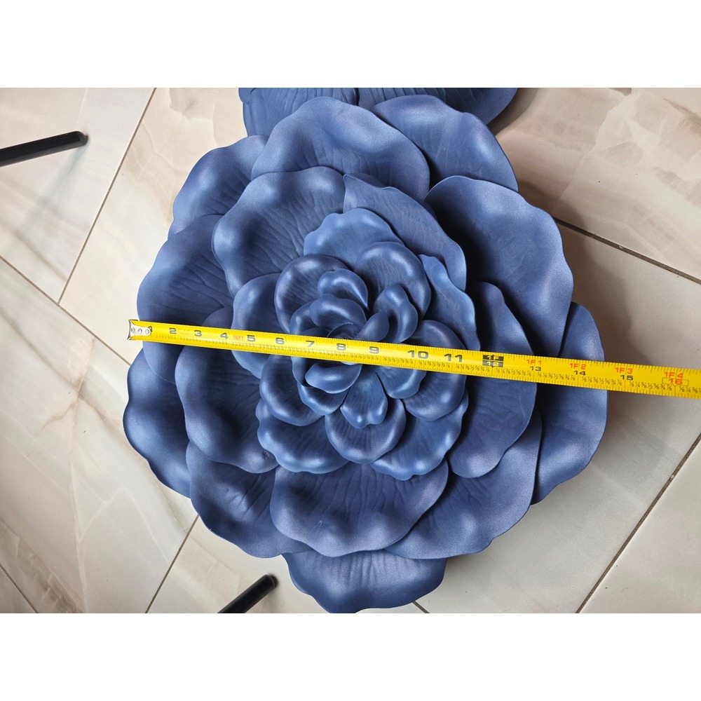 Hobby Lobby Navy Blue Foam Wall Flowers Set of 2 Large Rose Decor 510150 537630 - Picture 2 of 11